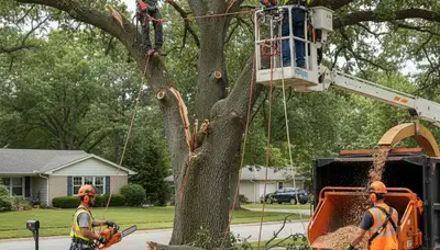 Emergency tree service crew in Memphis, TN responding to storm damage and fallen trees