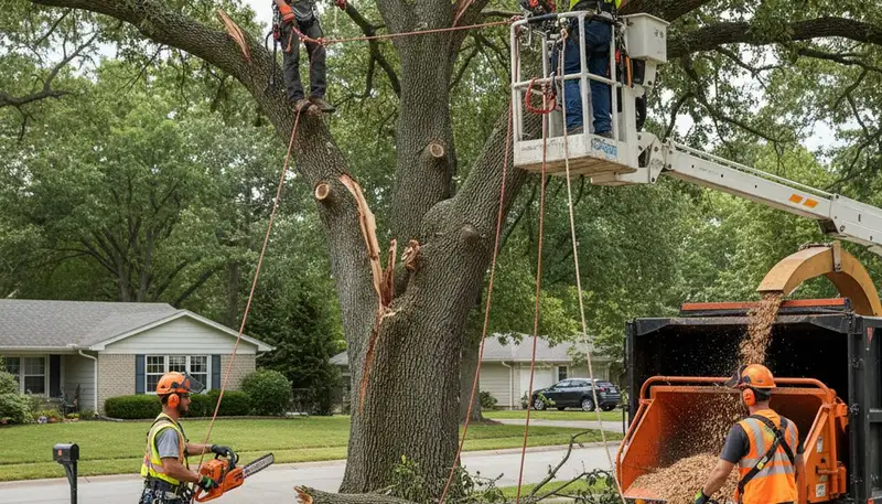 Emergency tree service crew in Memphis, TN responding to storm damage and fallen trees