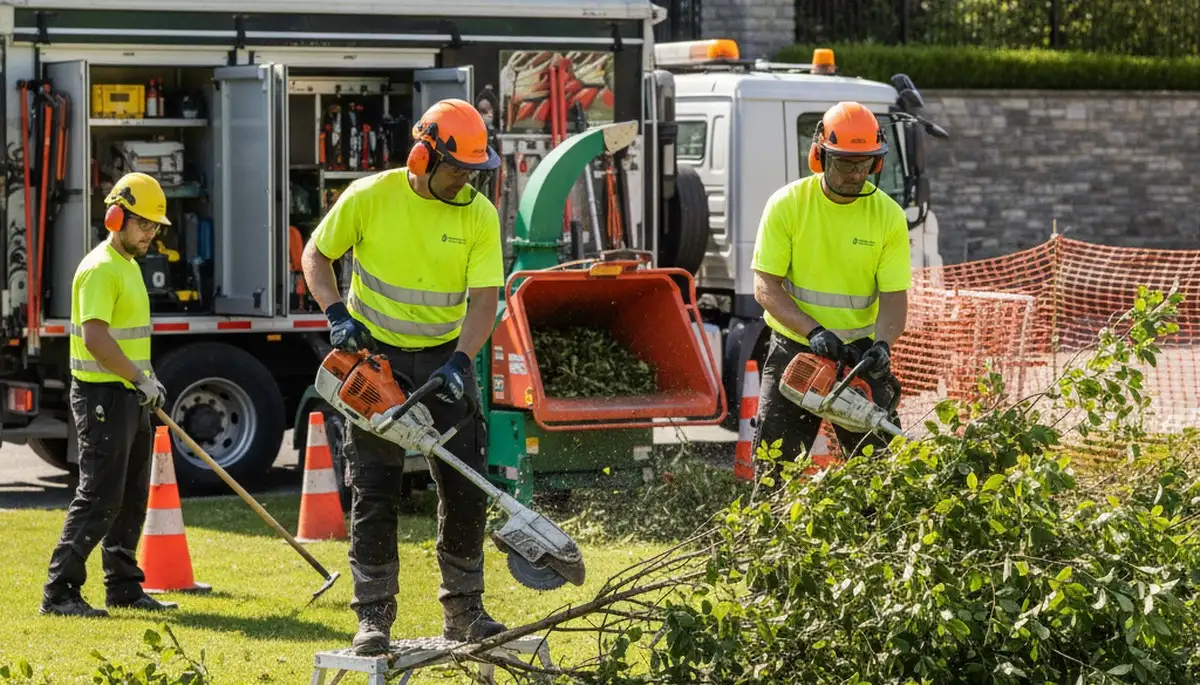 Memphis, TN shrub removal crew clearing overgrown yards and tight spaces for a tree service job
