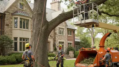 Memphis, TN tree service crew removing a tree for a residential property