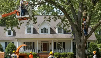 Memphis, TN tree service crew removing a tree for safe, professional residential property care