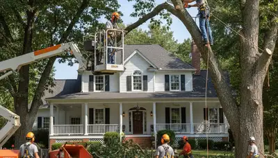 Tree service crew in Memphis, TN providing professional tree removal and trimming services