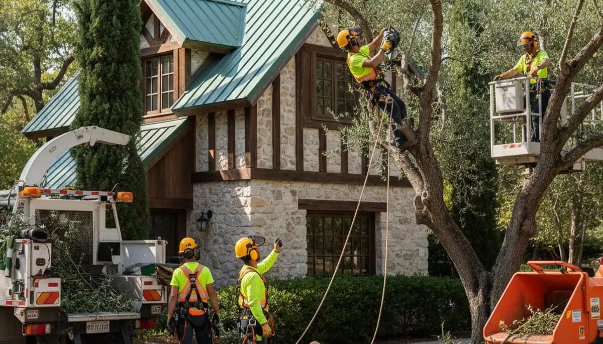 Memphis, TN tree service crew removing a tree for a residential property