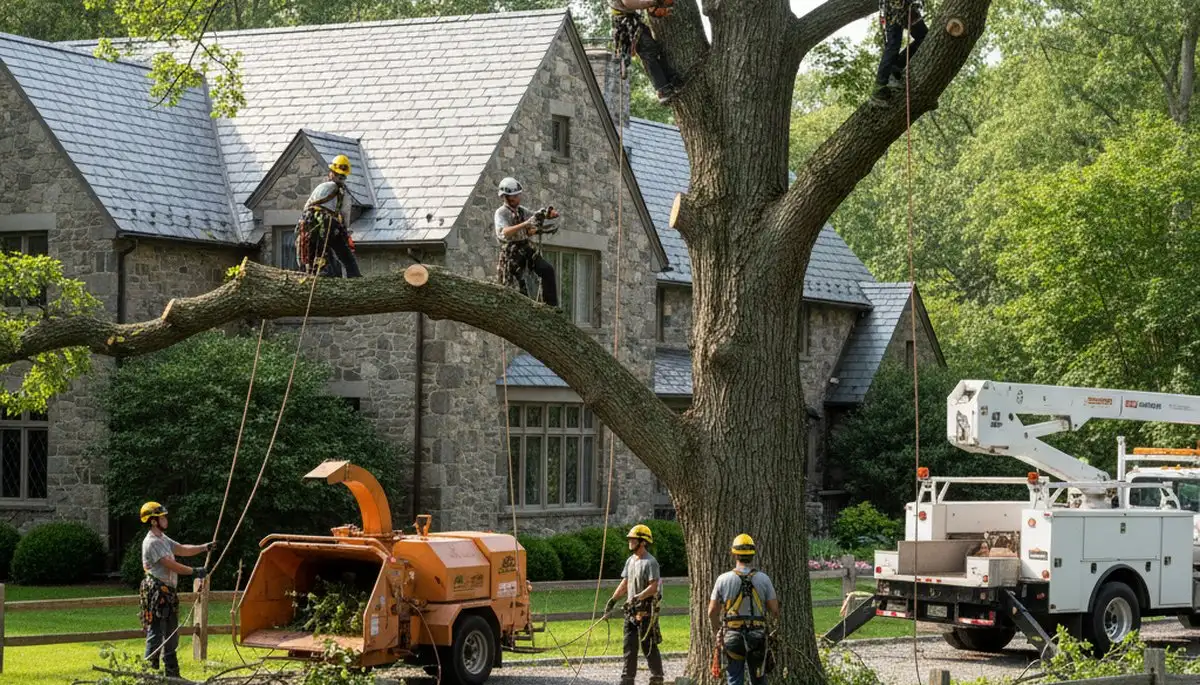 Tree service crew in Memphis, TN providing professional tree removal and trimming work