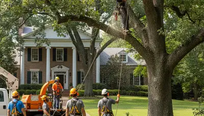 Tree service crew in Memphis, TN providing professional tree removal and trimming assistance