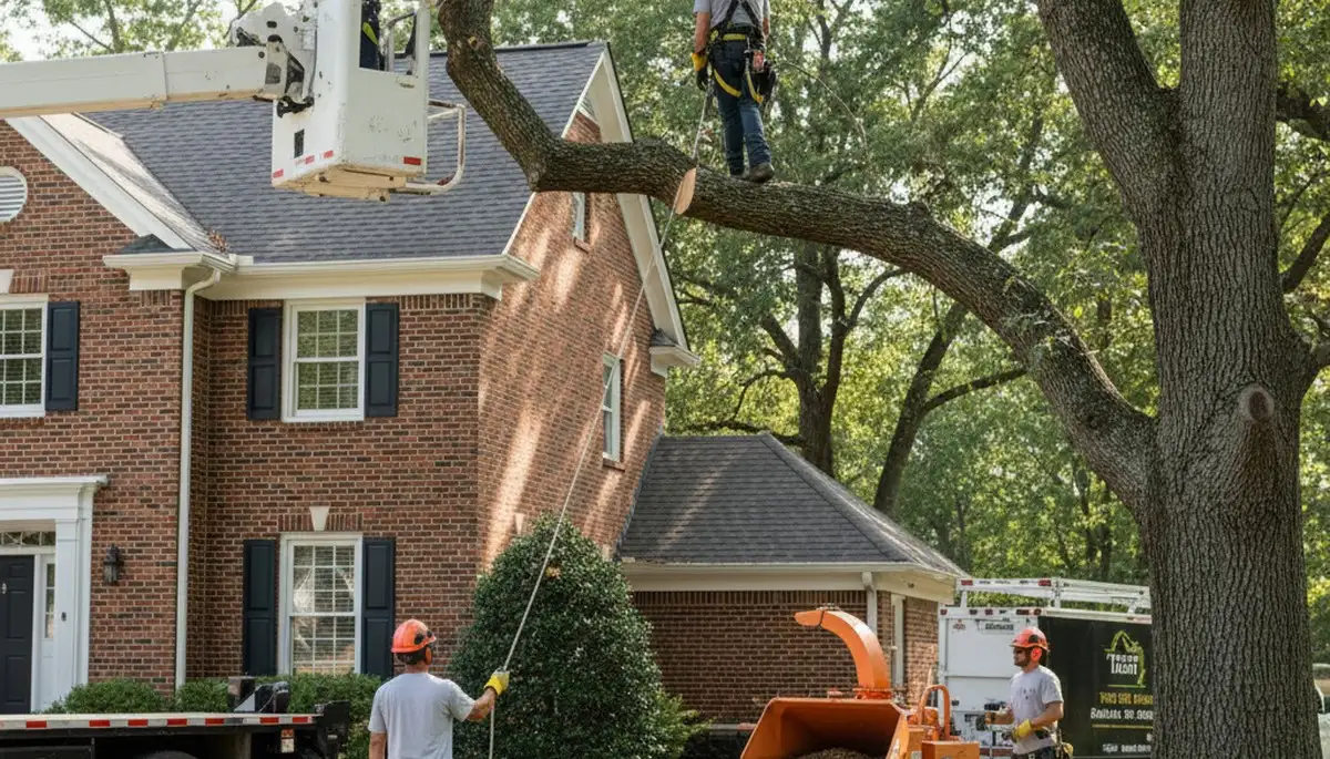 Tree service crew in Memphis, TN providing safe tree removal and trimming for residential properties