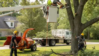 Memphis, TN tree trimming crew improving tree health and safety for residential and commercial properties