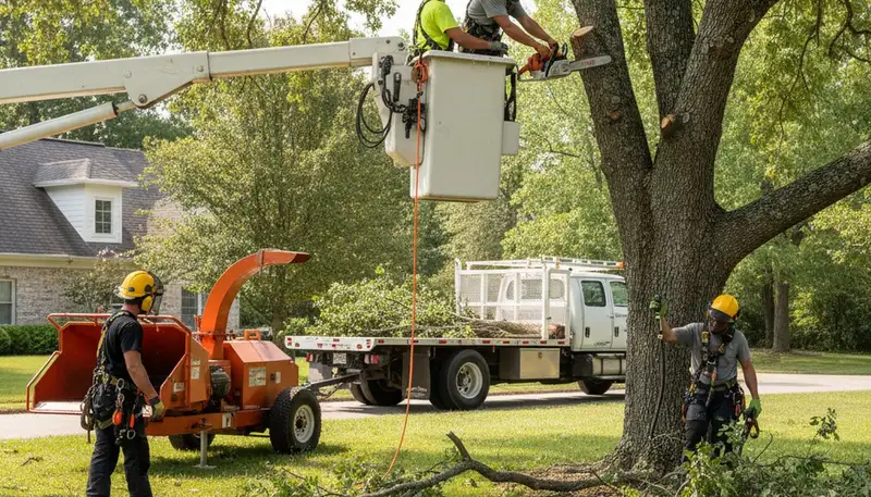 Memphis, TN tree trimming crew improving tree health and safety for residential and commercial properties